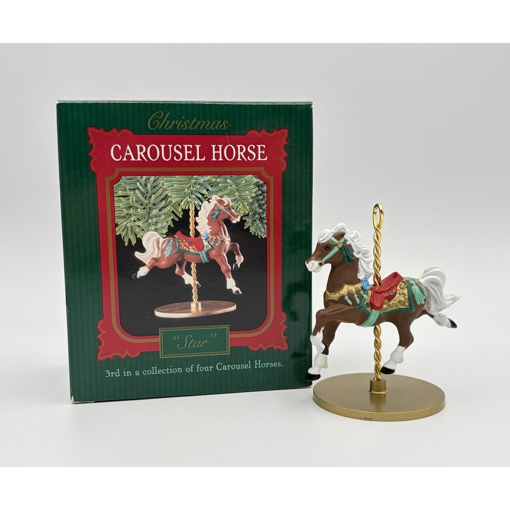 1989 Hallmark Keepsake Ornament Christmas Carousel Horse Star XPR9720 Vintage